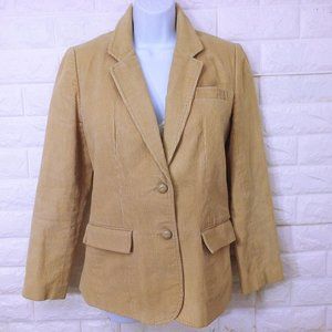 Vintage 80s Corduroy Blazer 2-Button Sport Jacket -M Pockets Urban Preppy Tan